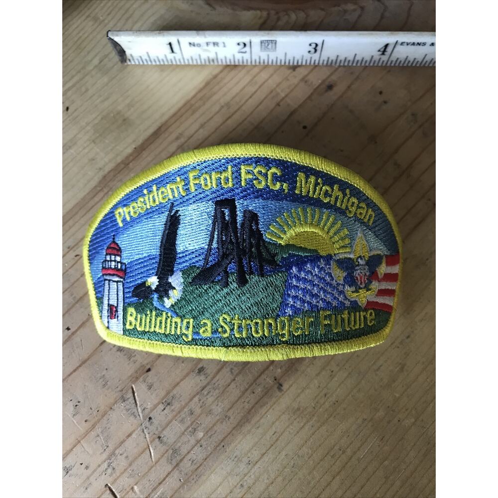 Boy Scouts Patch President Ford FSC Michigan Building a Stronger Future BSA